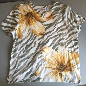 Alfred Dunner Floral Beaded Top